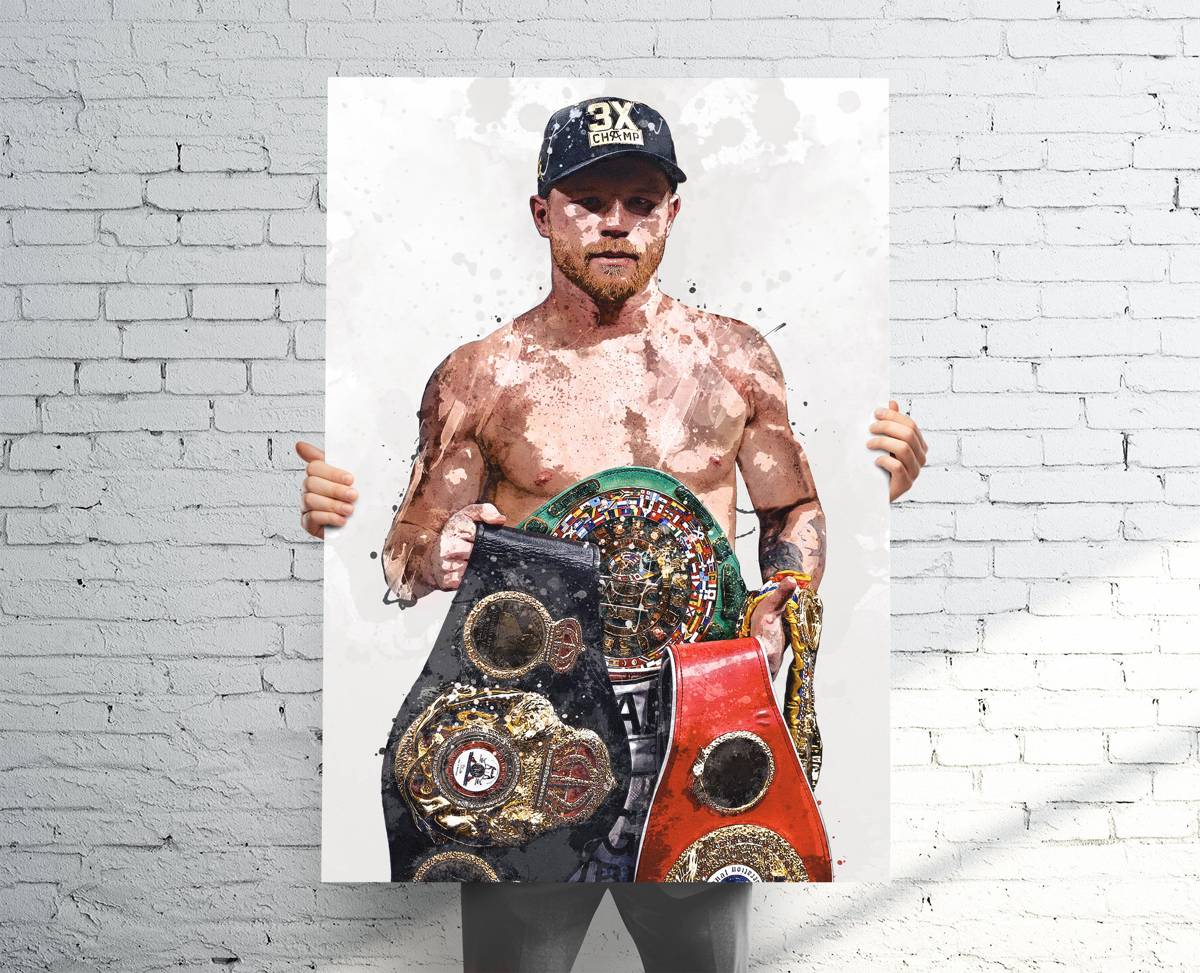 Canelo Alvarez Boxing Champion Sports Art Print, Boxing Fan, Sports Decor – Poster | Canvas Wall Art Print