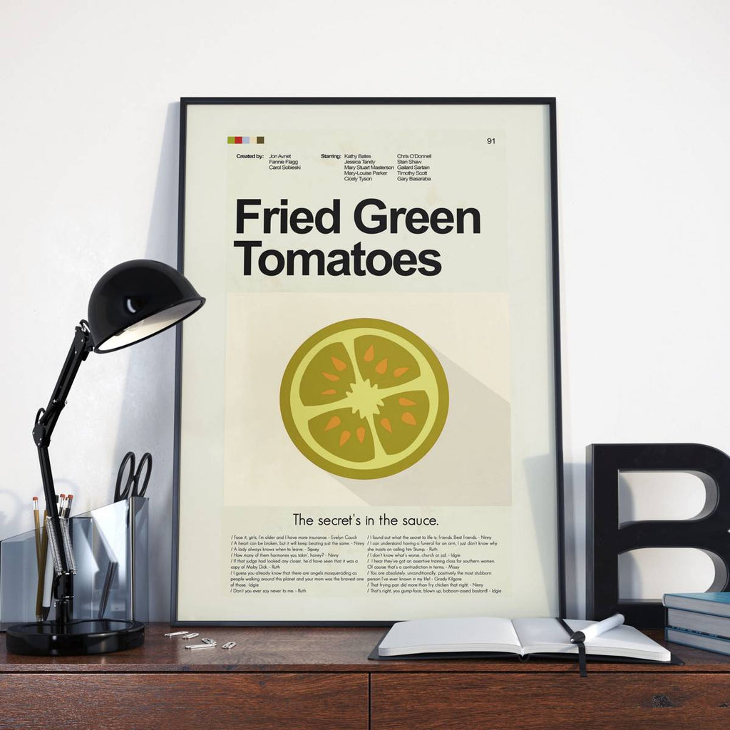 Fried Green Tomatoes Mid-Century Modern Inspired Print - Poster | Canvas Wall Art Print