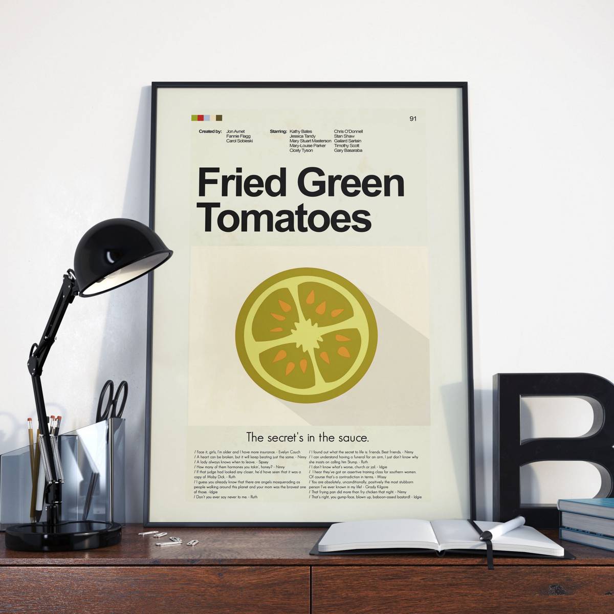 Fried Green Tomatoes Mid-Century Modern Inspired Print - Poster | Canvas Wall Art Print