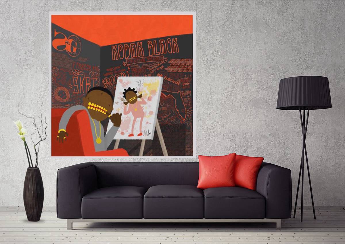 Kodak Black Painting Pictures Music Album Art - Poster | Canvas Wall Art Print