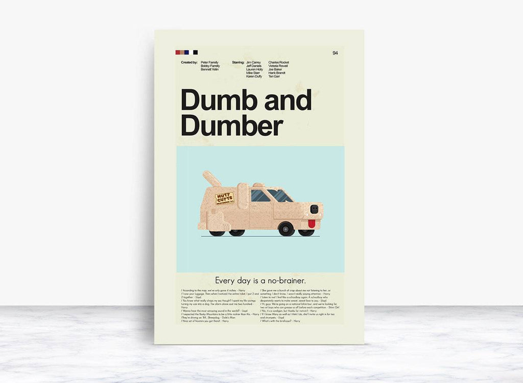 Dumb And Dumber Mid-Century Modern Inspired Print - Poster | Canvas Wall Art Print