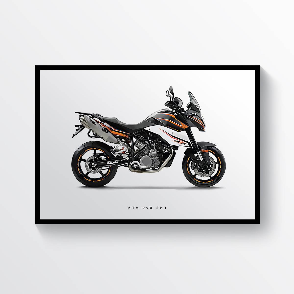 Ktm 990 Smt Motorcycle Print Sports Bike Motorbike - Poster | Canvas Wall Art Print