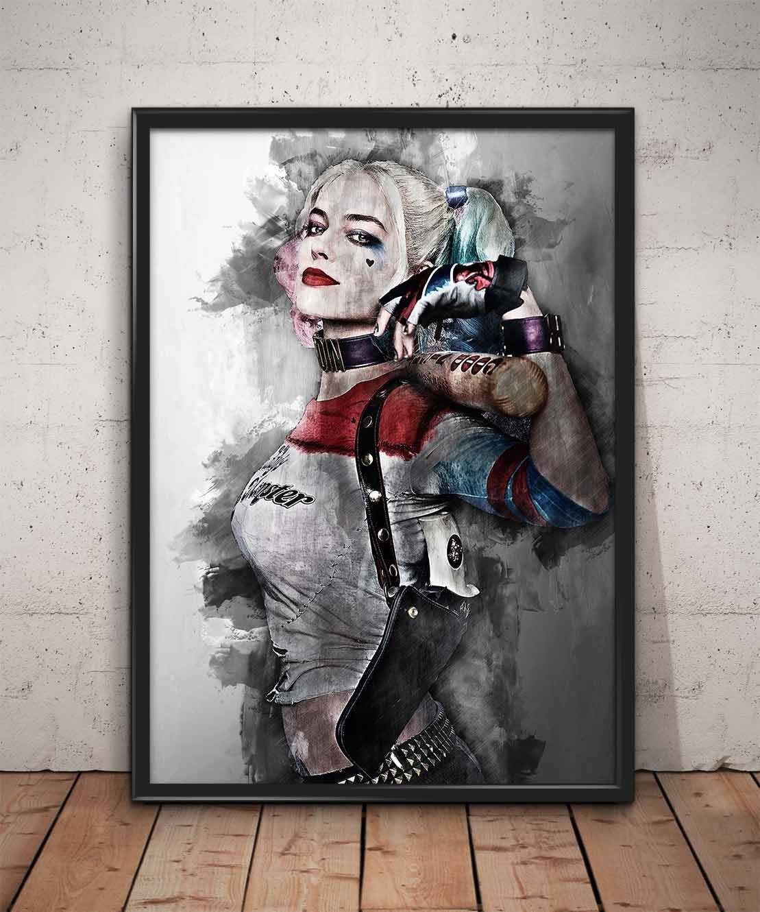 Harley Quinn Print Harley Quinn Wall Art - Poster | Canvas Wall Art Print