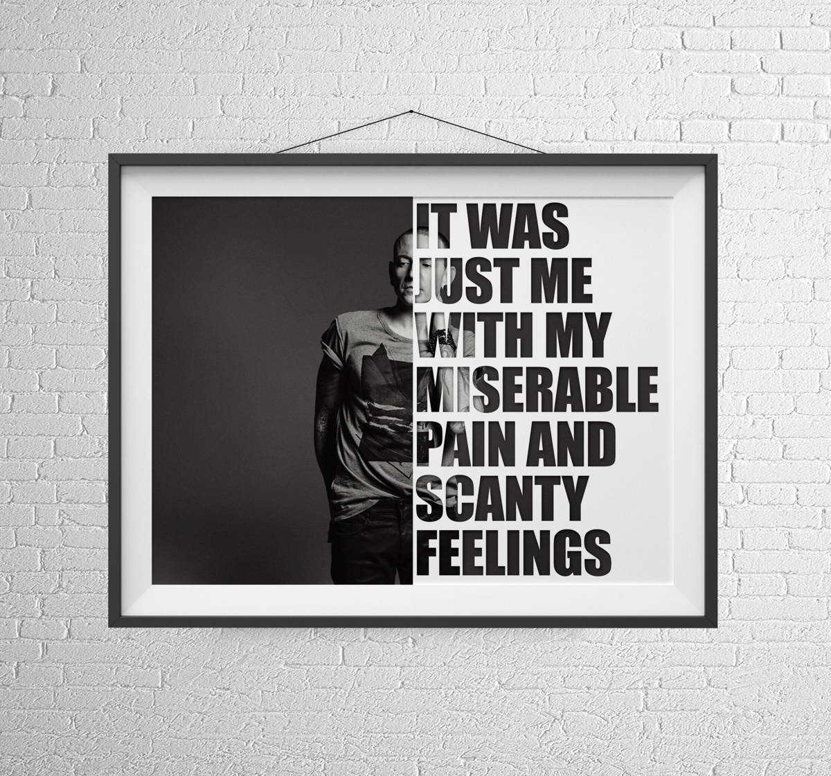 Chester Bennington And Quote Wall Art. Vintage Photo. Music Print. - Poster | Canvas Wall Art Print