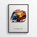 Alexander Albon 2019 Red Bull Helmet F1 Art, F1 Gift, Formula 1, Racing Helmet, Mercedes - Poster | Canvas Wall Art Print