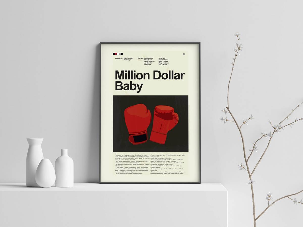 Million Dollar Baby Mid-Century Modern Inspired Print - Poster | Canvas Wall Art Print
