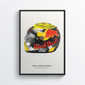 Max Verstappen 2018 Austria Helmet F1 Art, F1 Gift, Formula 1, Racing Helmet, Mercedes - Poster | Canvas Wall Art Print