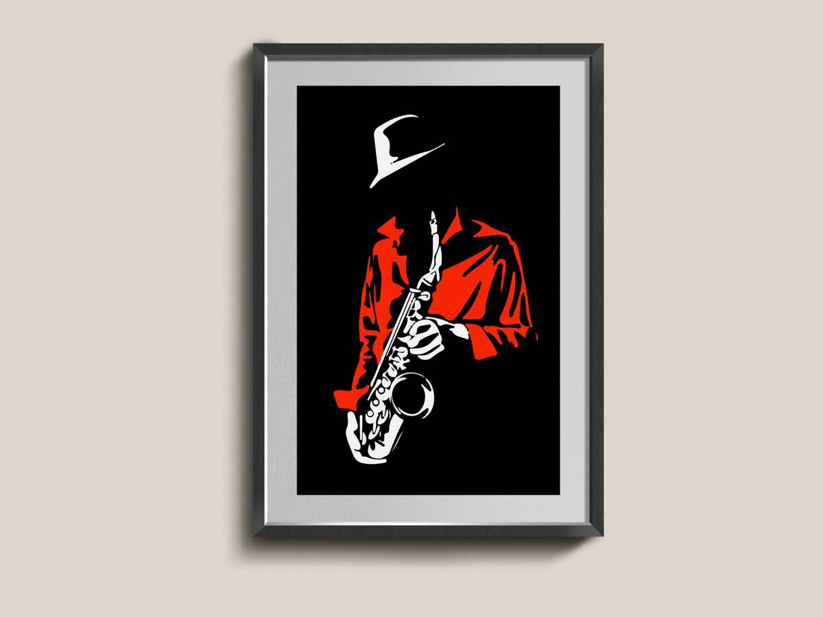 Jazz Wall Art. Musician Print. Retro Music. Gift For Him. - Poster | Canvas Wall Art Print