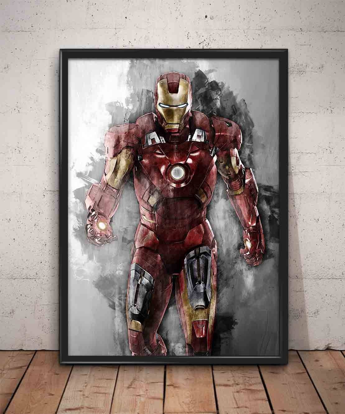 Iron Man Print Iron Man Wall Art - Poster | Canvas Wall Art Print