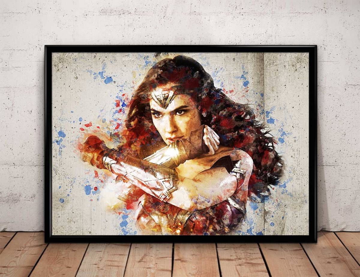 Wonder Woman Print Wonder Woman Justice League Wall Art - Poster | Canvas Wall Art Print