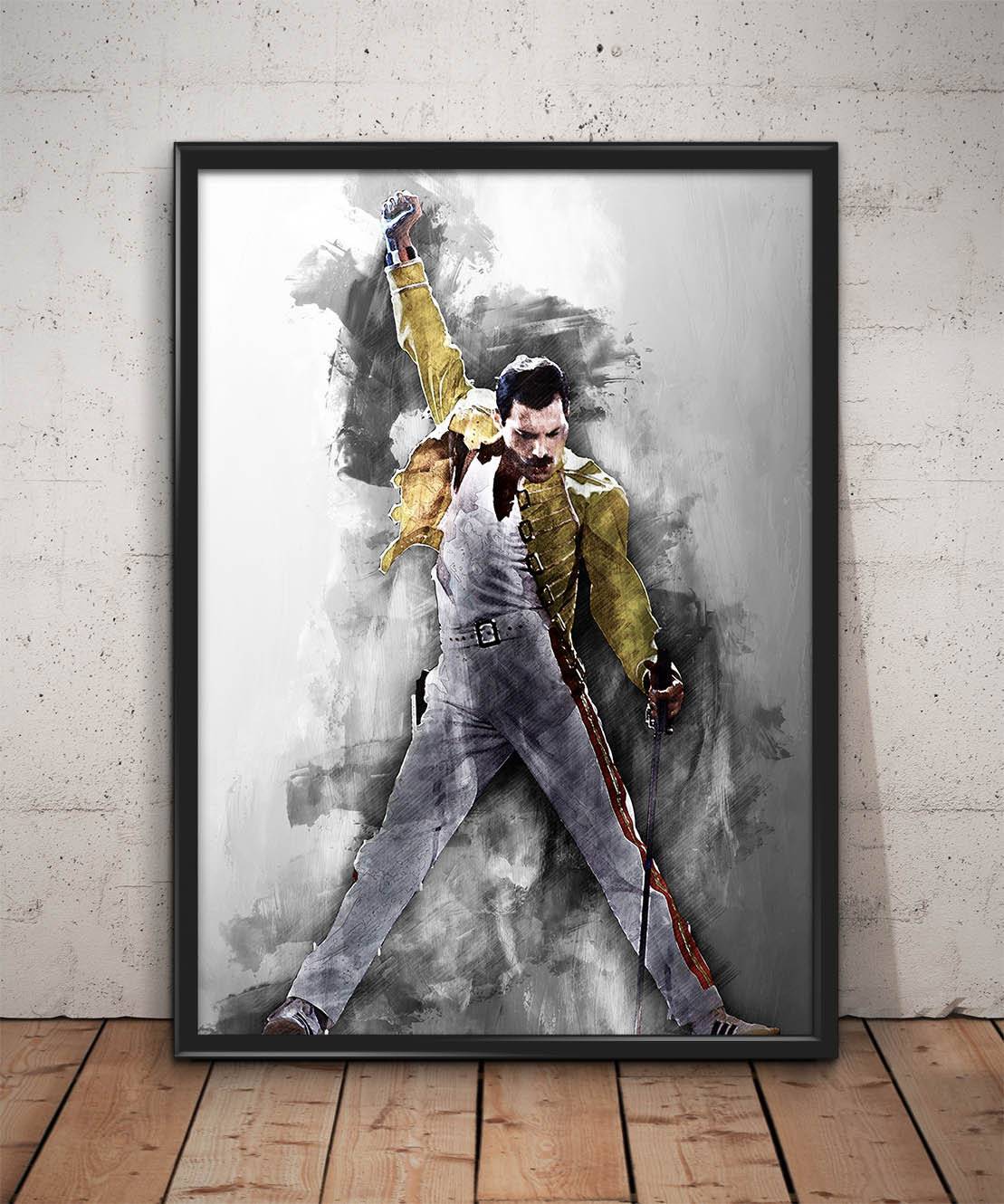 Freddie Mercury Print Freddie Mercury Queen Wall Art - Poster | Canvas Wall Art Print