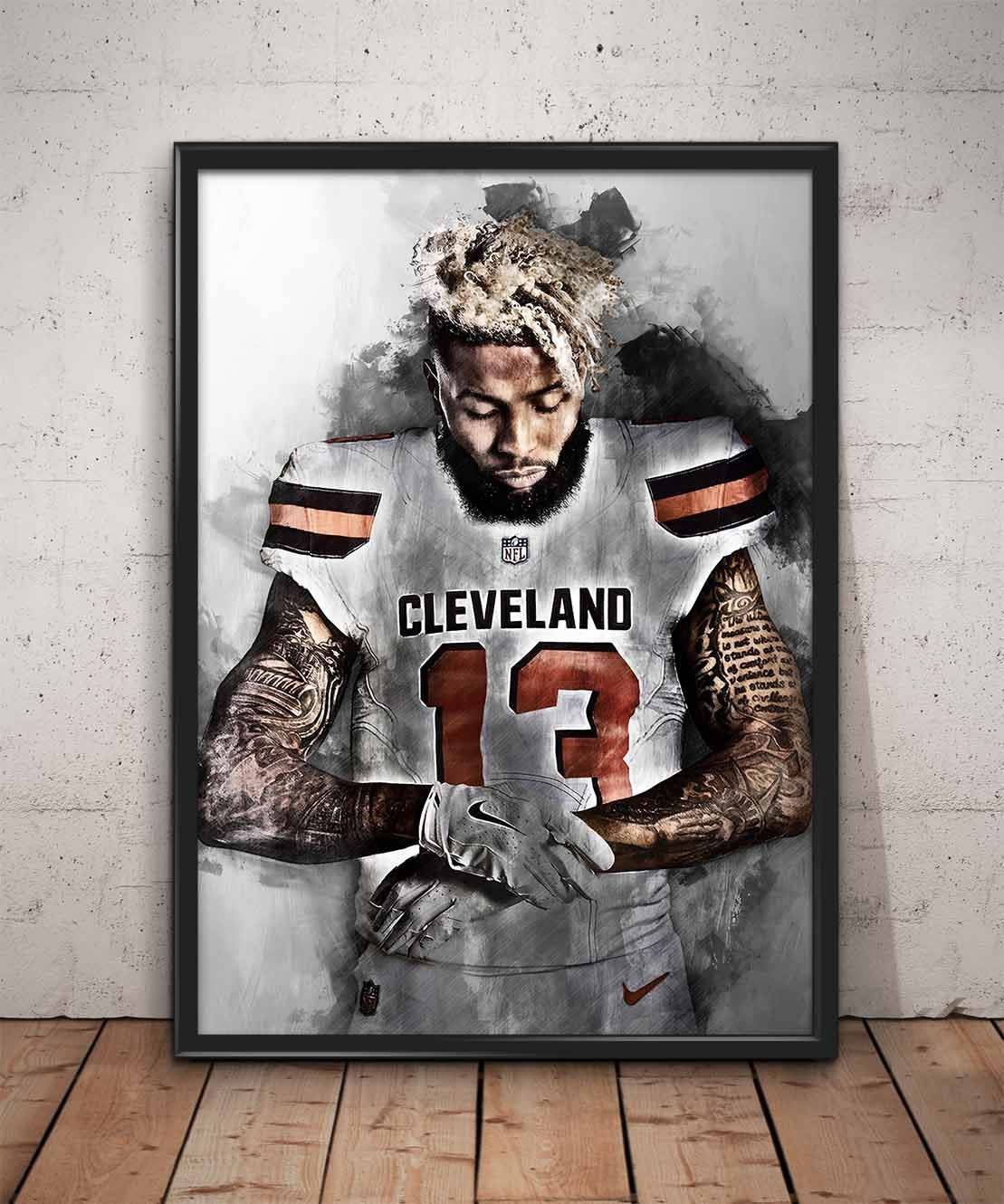 Odell Beckham Jr Print Odell Beckham Jr Wall Art - Poster | Canvas Wall Art Print