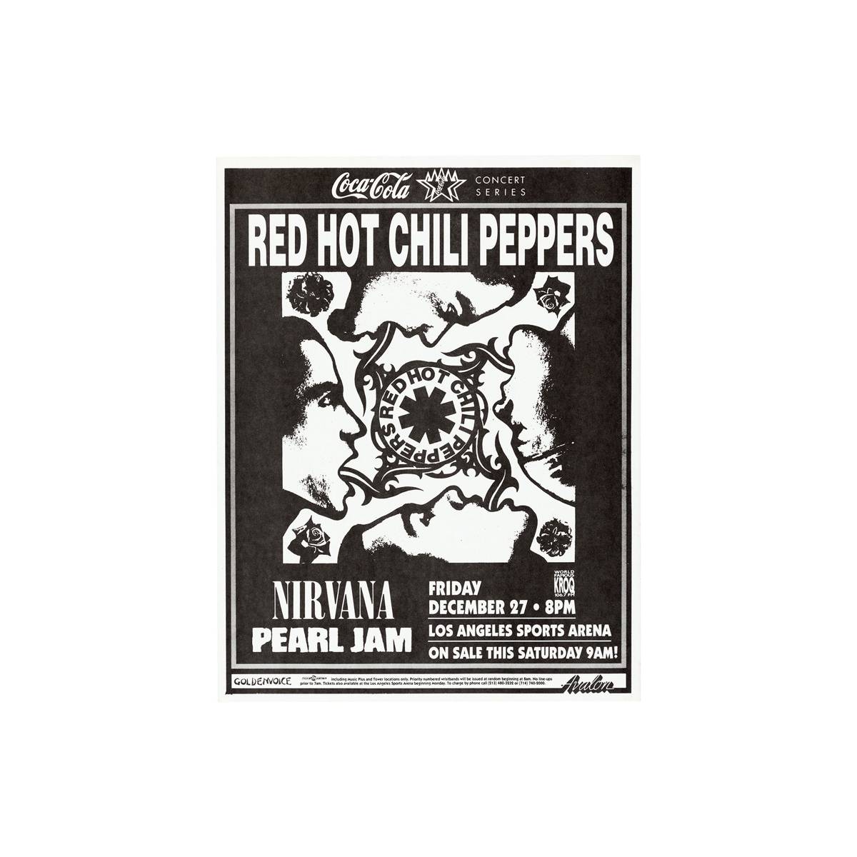 Red Hot Chili Peppers, Nirvana &amp;Amp; Pearl Jam 1991 Concert - Poster | Canvas Wall Art Print