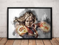 Captain Marvel Print Captain Marvel Avengers Wall Art - Poster | Canvas Wall Art Print
