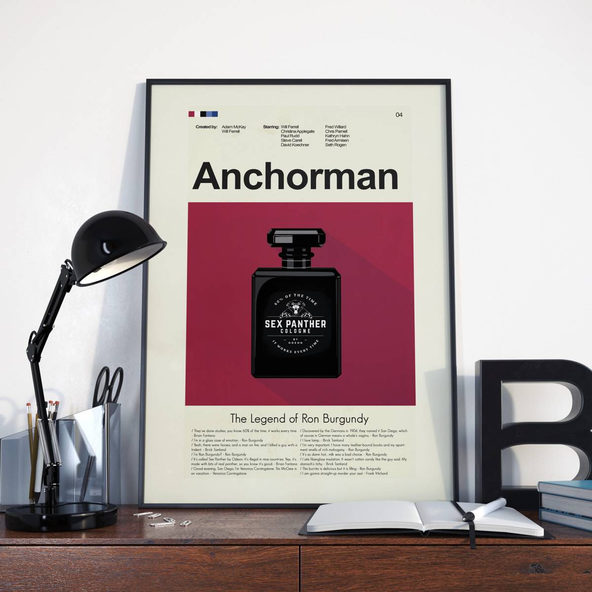 Anchorman Mid-Century Modern Inspired Print - Poster | Canvas Wall Art Print