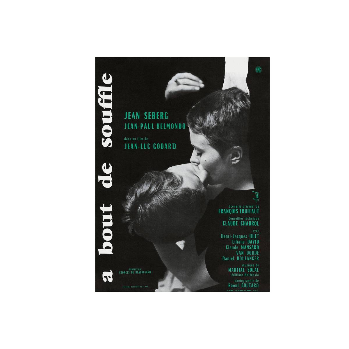Breathless (‚àö√•‚àö¬™ Bout De Souffle) 1960 Movie Ver. 1 (French) - Poster | Canvas Wall Art Print