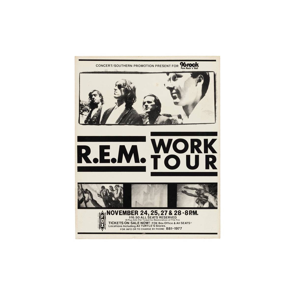 R.E.M. 'Work Tour' Concert - Poster | Canvas Wall Art Print