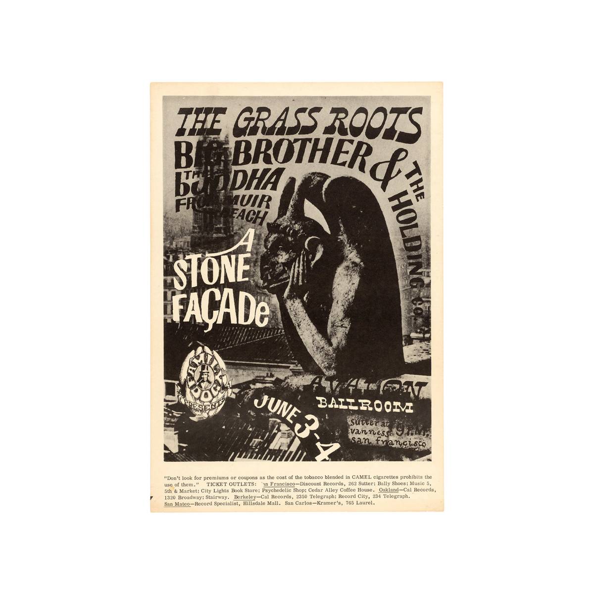 The Grass Roots &amp;Amp; Big Brother 1966 Concert - Poster | Canvas Wall Art Print