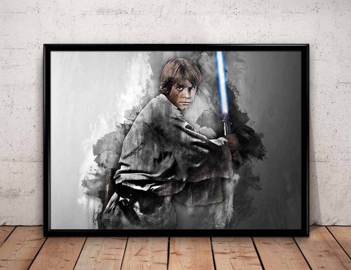 Luke Skywalker Print Luke Skywalker Star Wars Wall Art - Poster | Canvas Wall Art Print