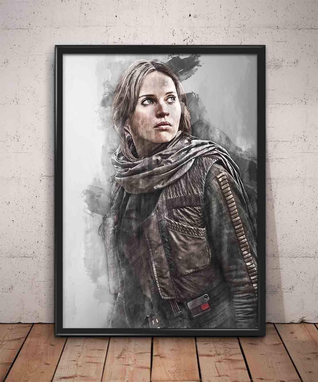 Jyn Erso Print Jyn Erso Rogue One Wall Art - Poster | Canvas Wall Art Print