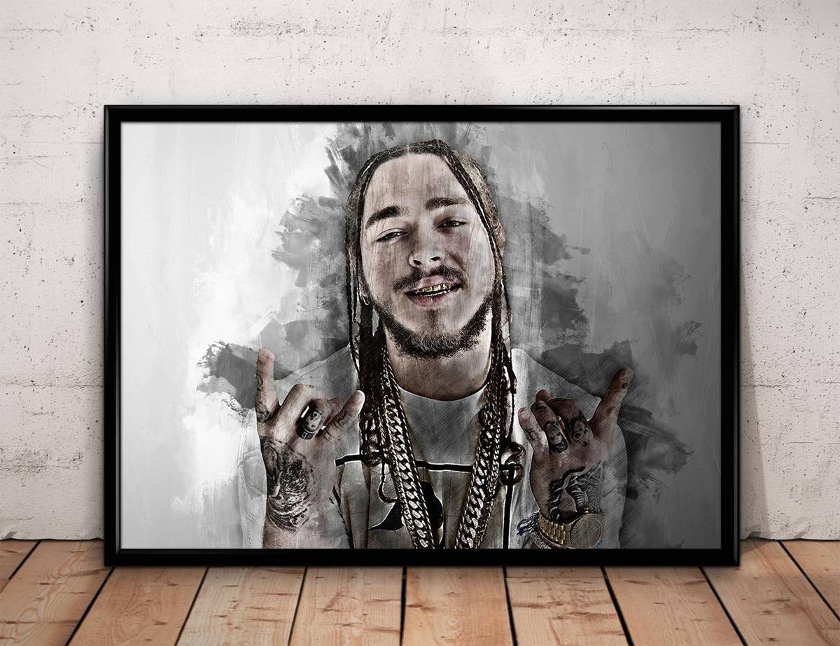 Post Malone Print Post Malone Wall Art - Poster | Canvas Wall Art Print