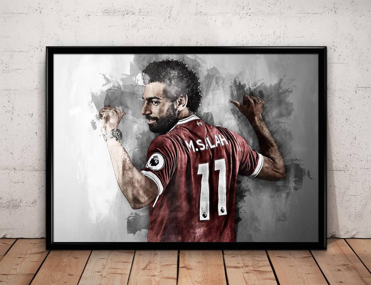 Mohamed Salah Print Mohamed Salah Liverpool Wall Art - Poster | Canvas Wall Art Print