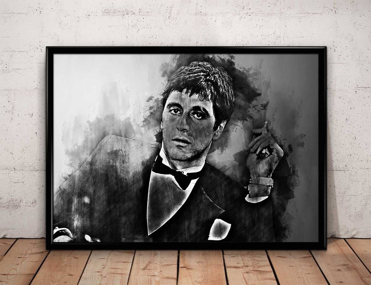 Tony Montana Print Tony Montana Scarface Wall Art - Poster | Canvas Wall Art Print