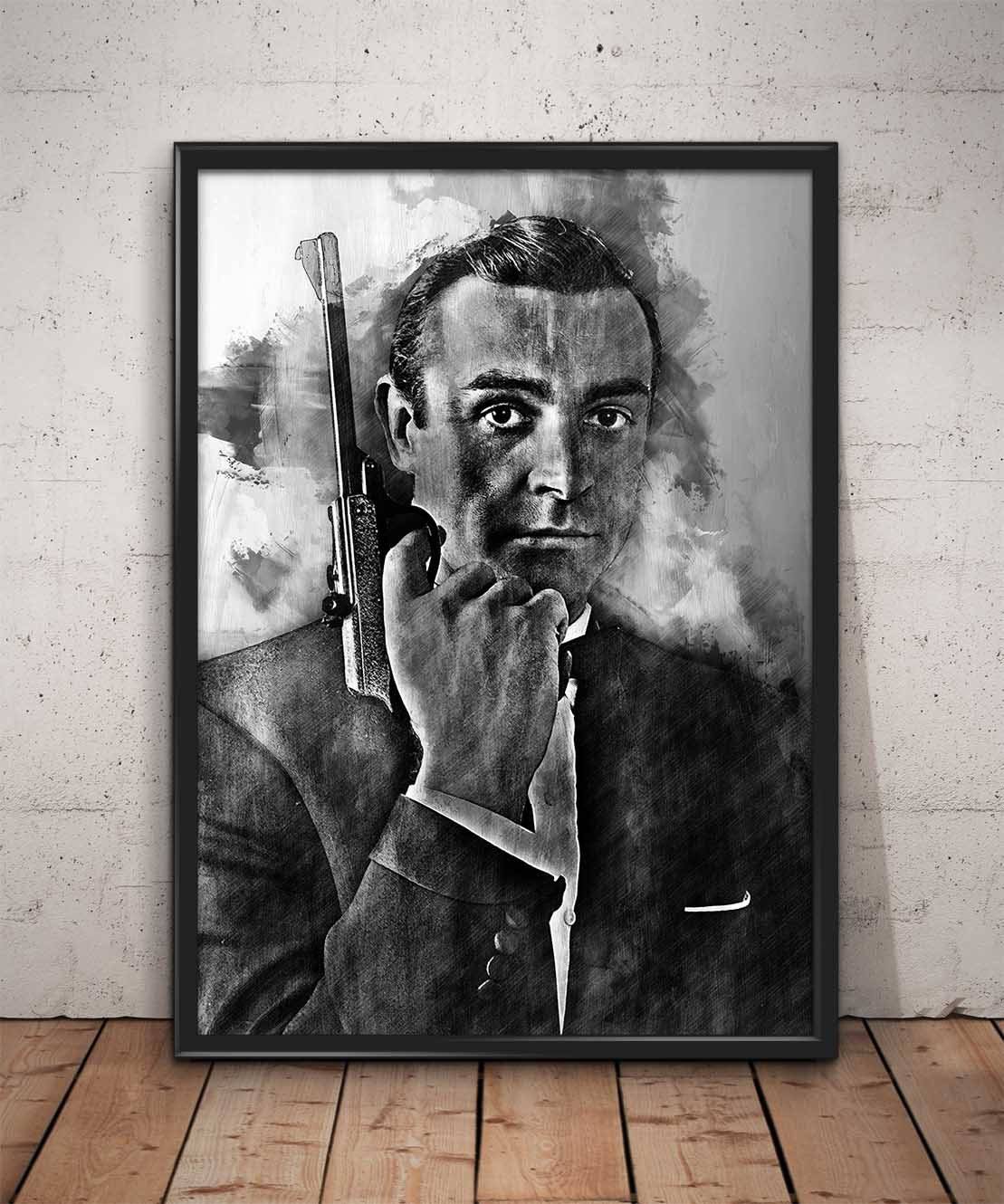 James Bond Print James Bond Sean Connery Wall Art - Poster | Canvas Wall Art Print