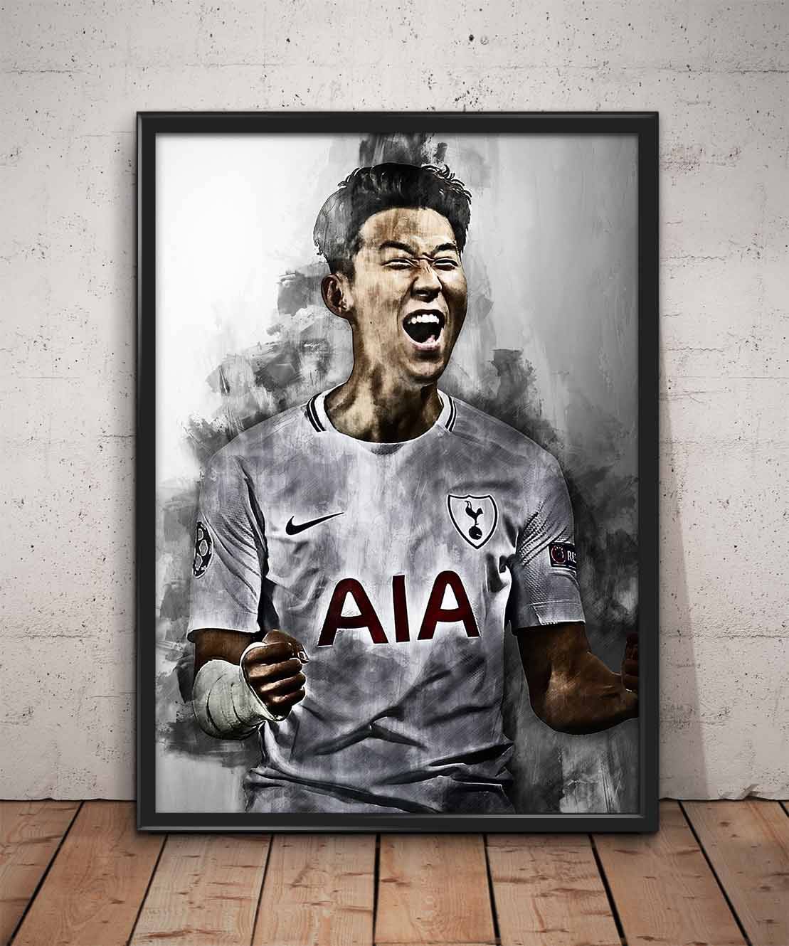 Son Heung-Min Print Son Heung-Min Tottenham Wall Art - Poster | Canvas Wall Art Print