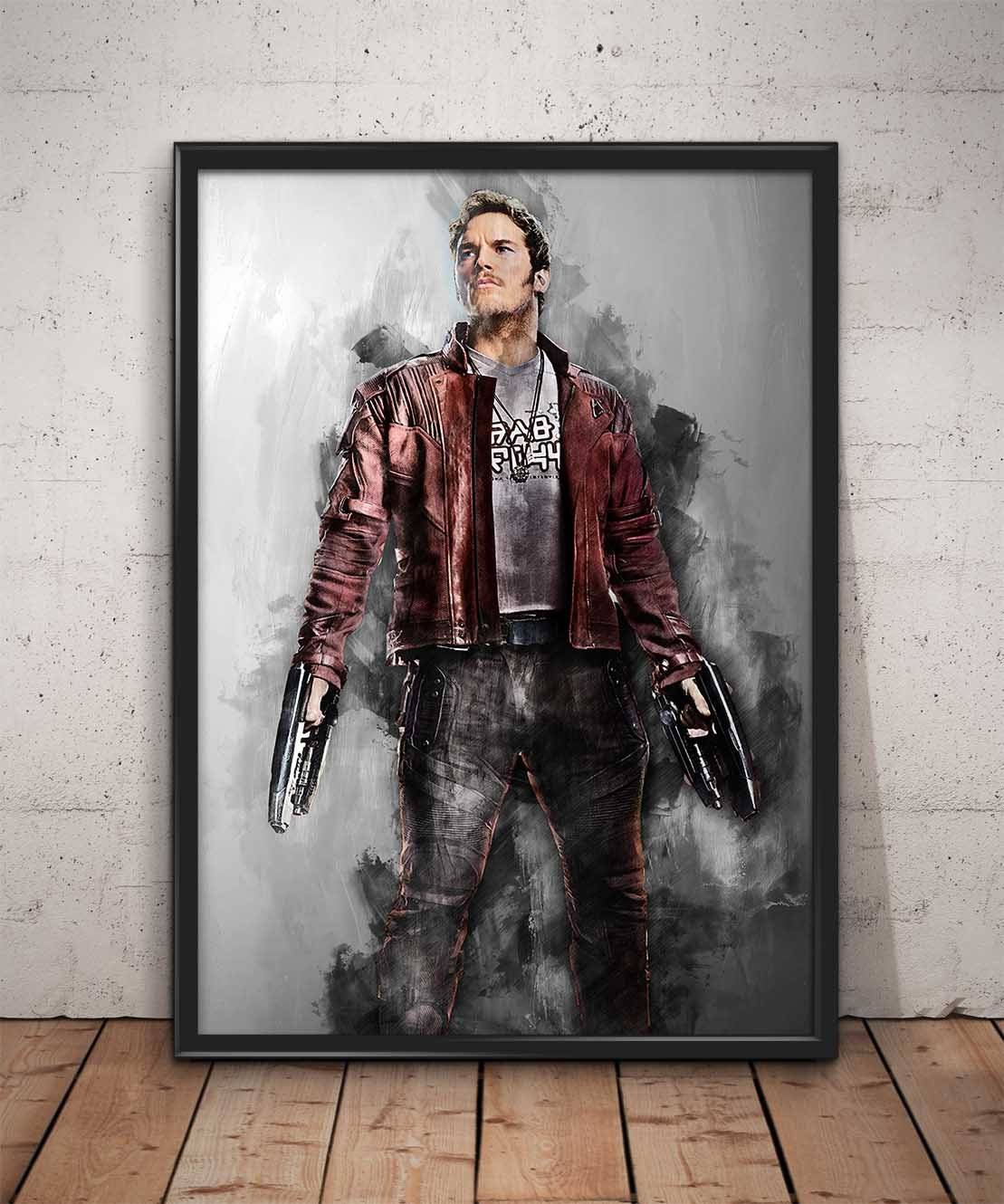 Star-Lord Print Star-Lord Guardians Of The Galaxy Wall Art - Poster | Canvas Wall Art Print