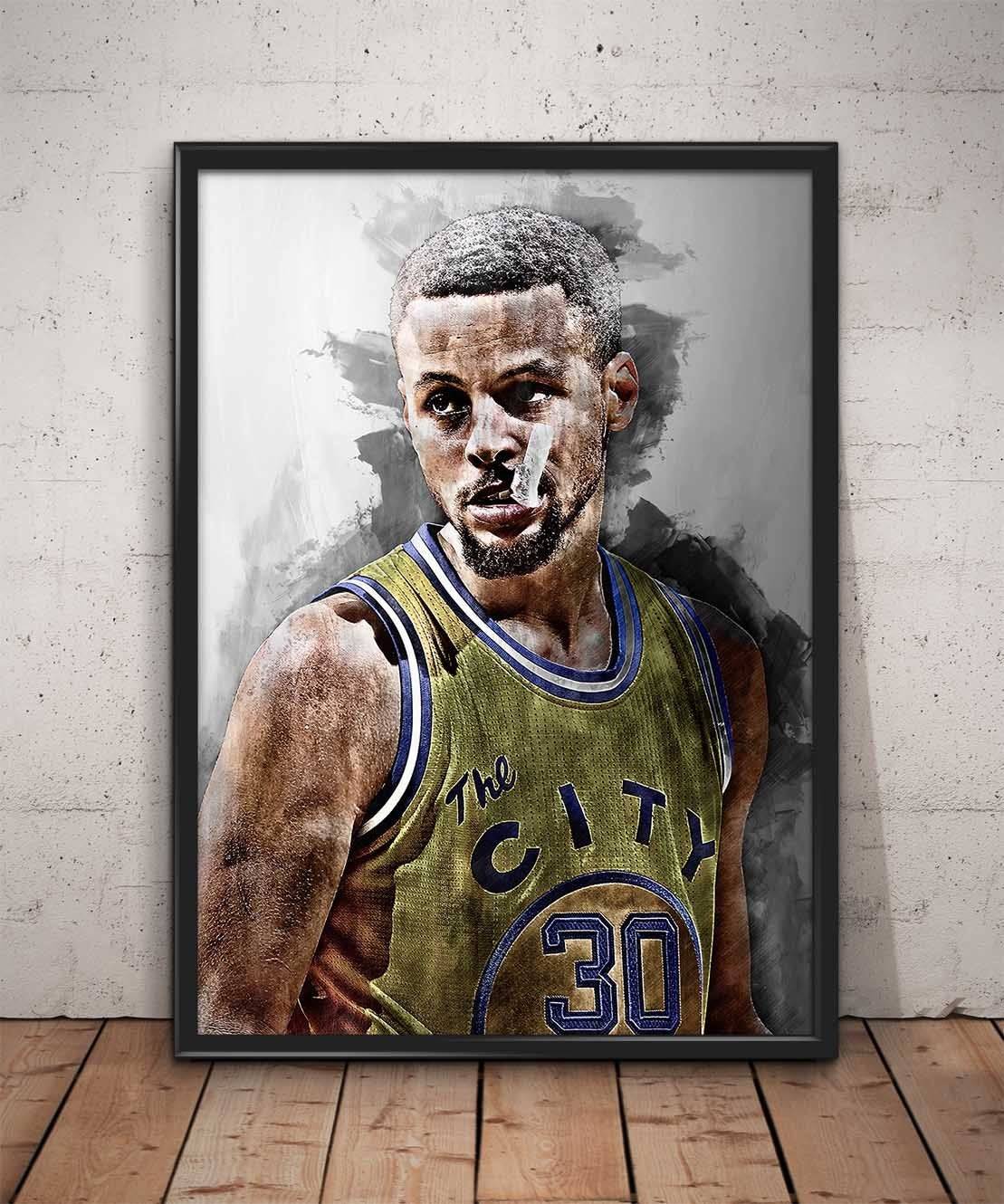 Stephen Curry Print Stephen Curry Golden State Warriors Wall Art - Poster | Canvas Wall Art Print