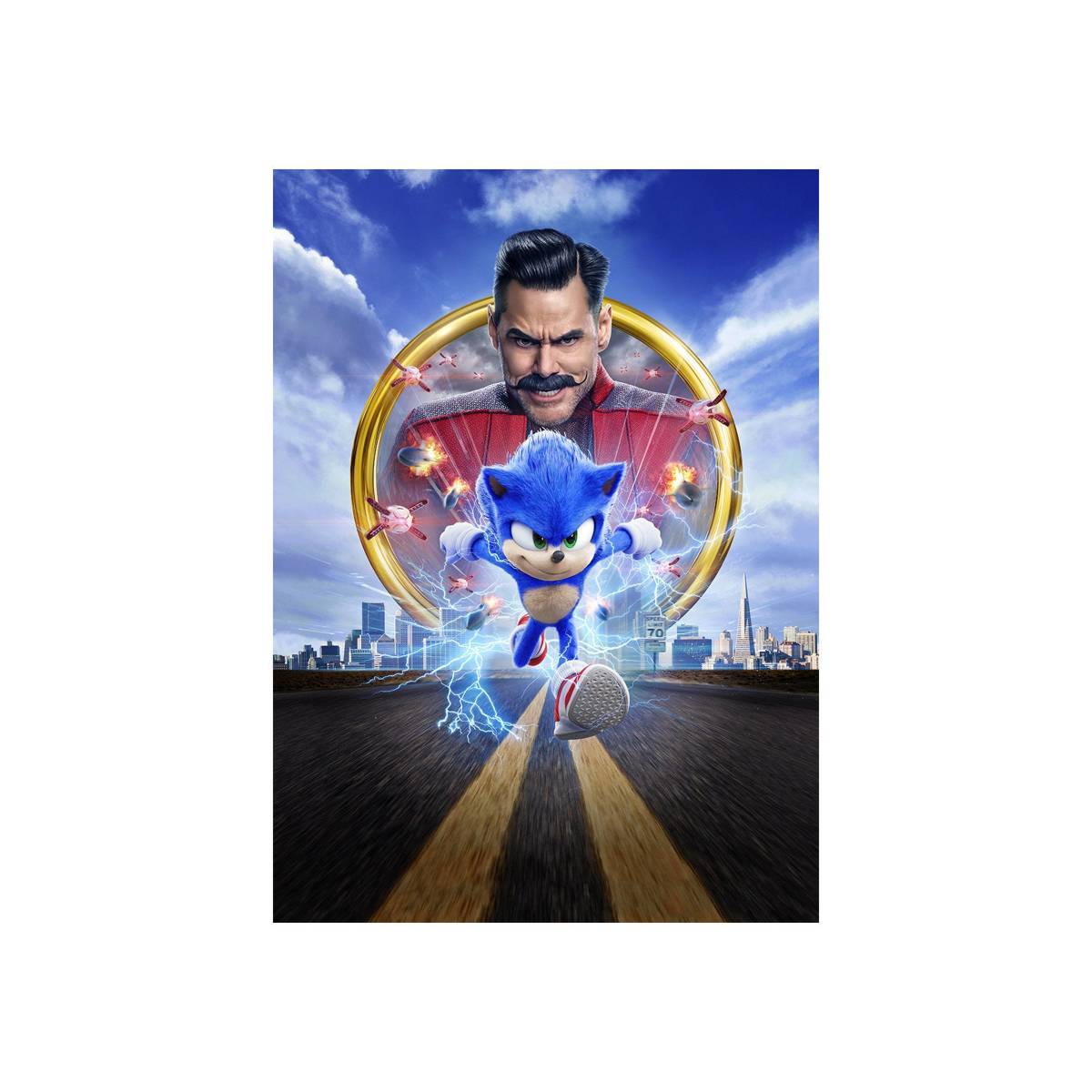 Sonic The Hedgehog 2020 Movie Ver. 1 (Textless) - Poster | Canvas Wall Art Print