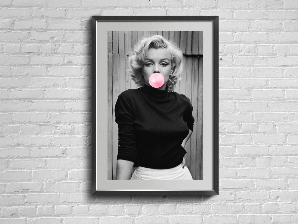Famous Model Wall Art. Pink Bubble Gum Print. Bubblegum. - Poster | Canvas Wall Art Print