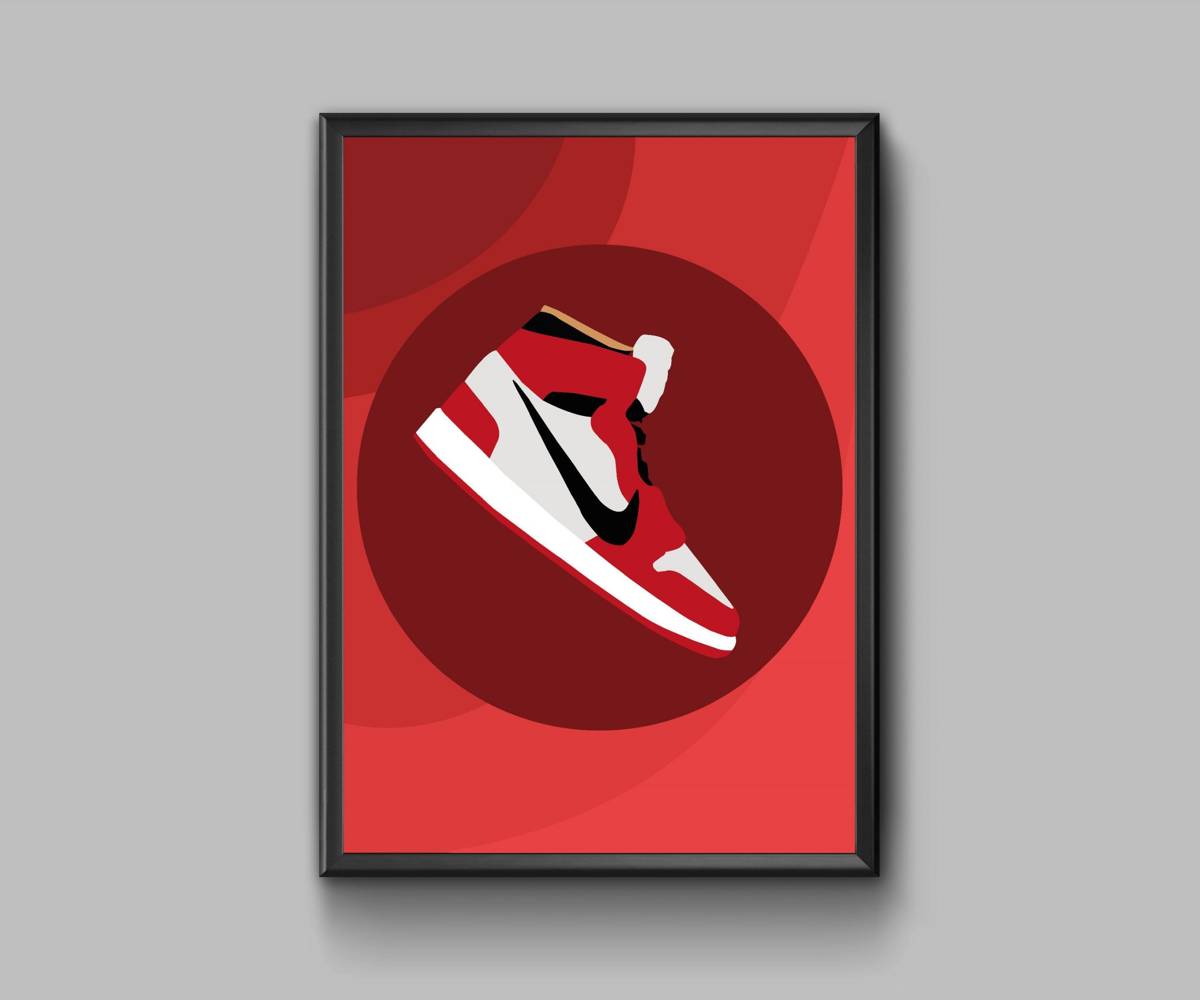 Nike Jordans Red Wave - Poster | Canvas Wall Art Print