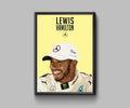 Lewis Hamilton In Yellow - Poster | Canvas Wall Art Print