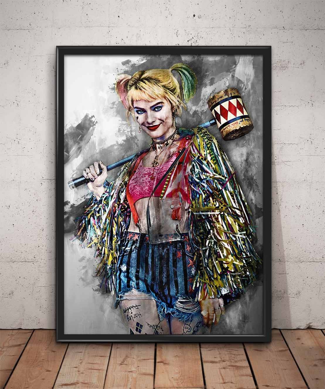 Harley Quinn Print Harley Quinn Birds Of Prey Wall Art - Poster | Canvas Wall Art Print