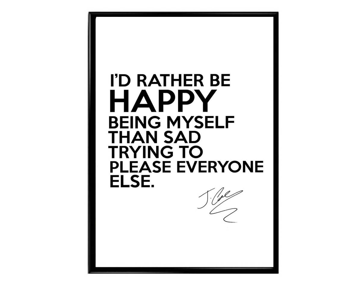 Rather Happy J Cole Quote Poster, Hypebeast Poster, Music Poster, Urban Wall Art, Graffiti Wall Art, Streetwear Posters, Rapper Posters - Poster | Canvas Wall Art Print