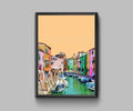 Venice, Italy In Orange - Poster | Canvas Wall Art Print