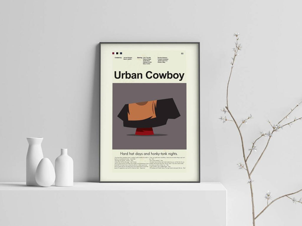 Urban Cowboy Mid-Century Modern Inspired Print - Poster | Canvas Wall Art Print