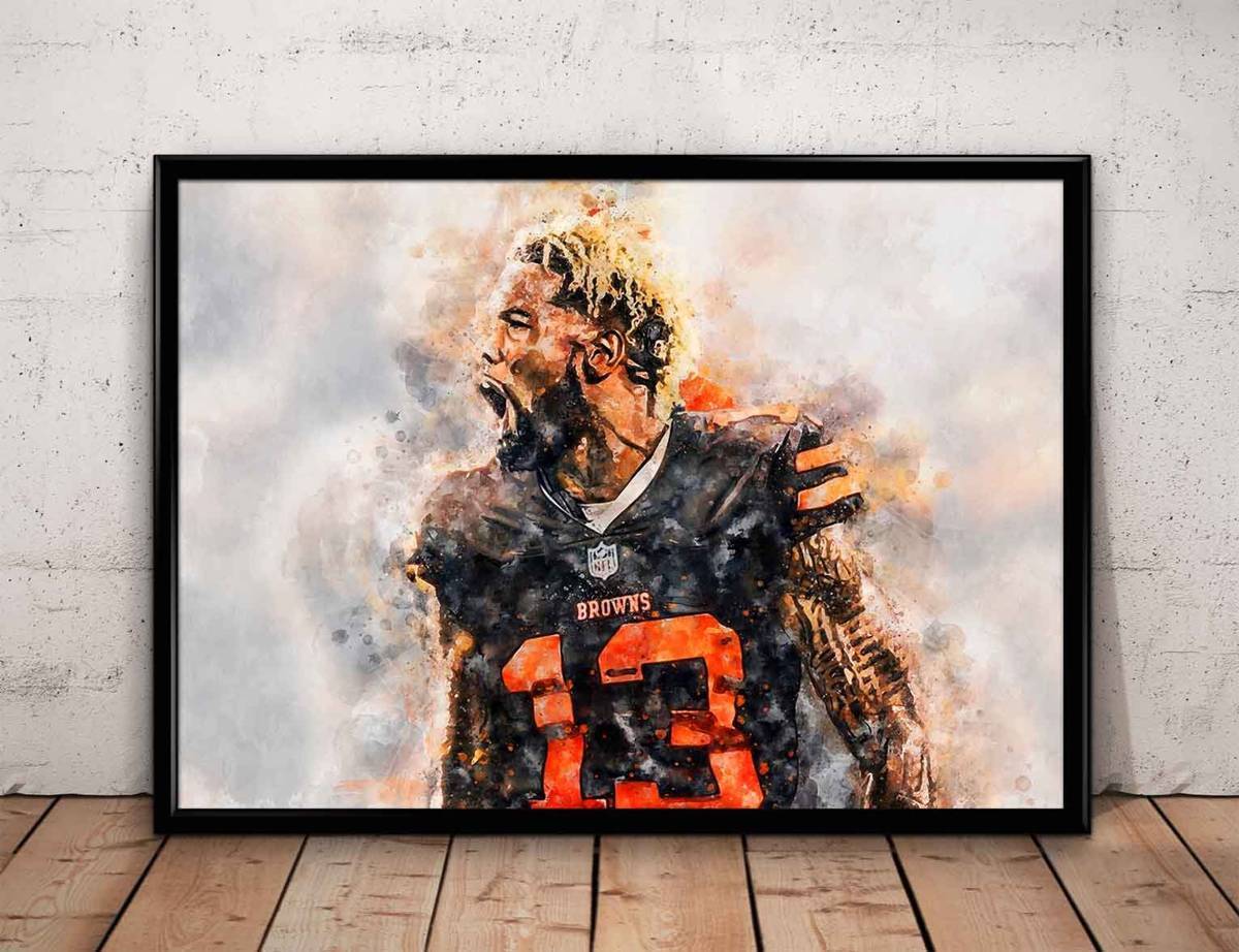 Odell Beckham Jr Print Odell Beckham Jr - Poster | Canvas Wall Art Print
