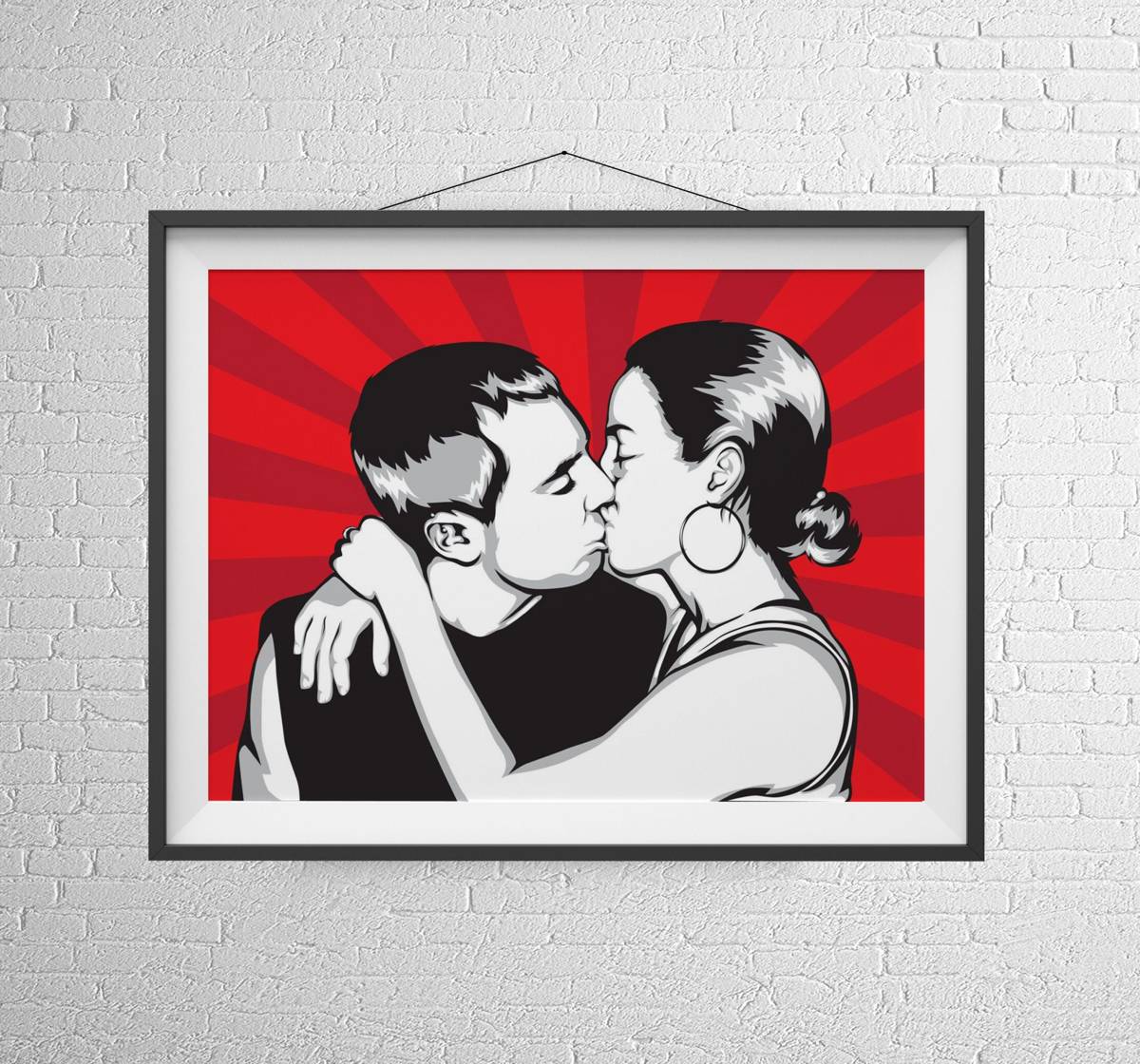 Couples Pop Art Portrait From Your Photo. Custom. Andy Warhol Style Print. Romantic Gift. - Poster | Canvas Wall Art Print