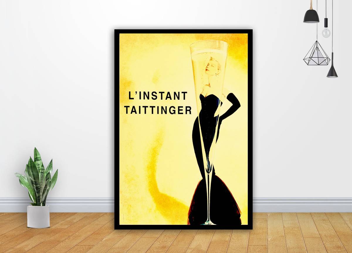 Champagne Taittinger Woman Art - Poster | Canvas Wall Art Print