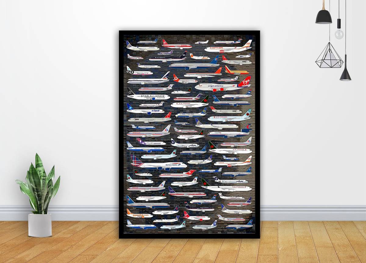 Planes Collection Aeroplane Airline Aviation Travel Art - Poster | Canvas Wall Art Print