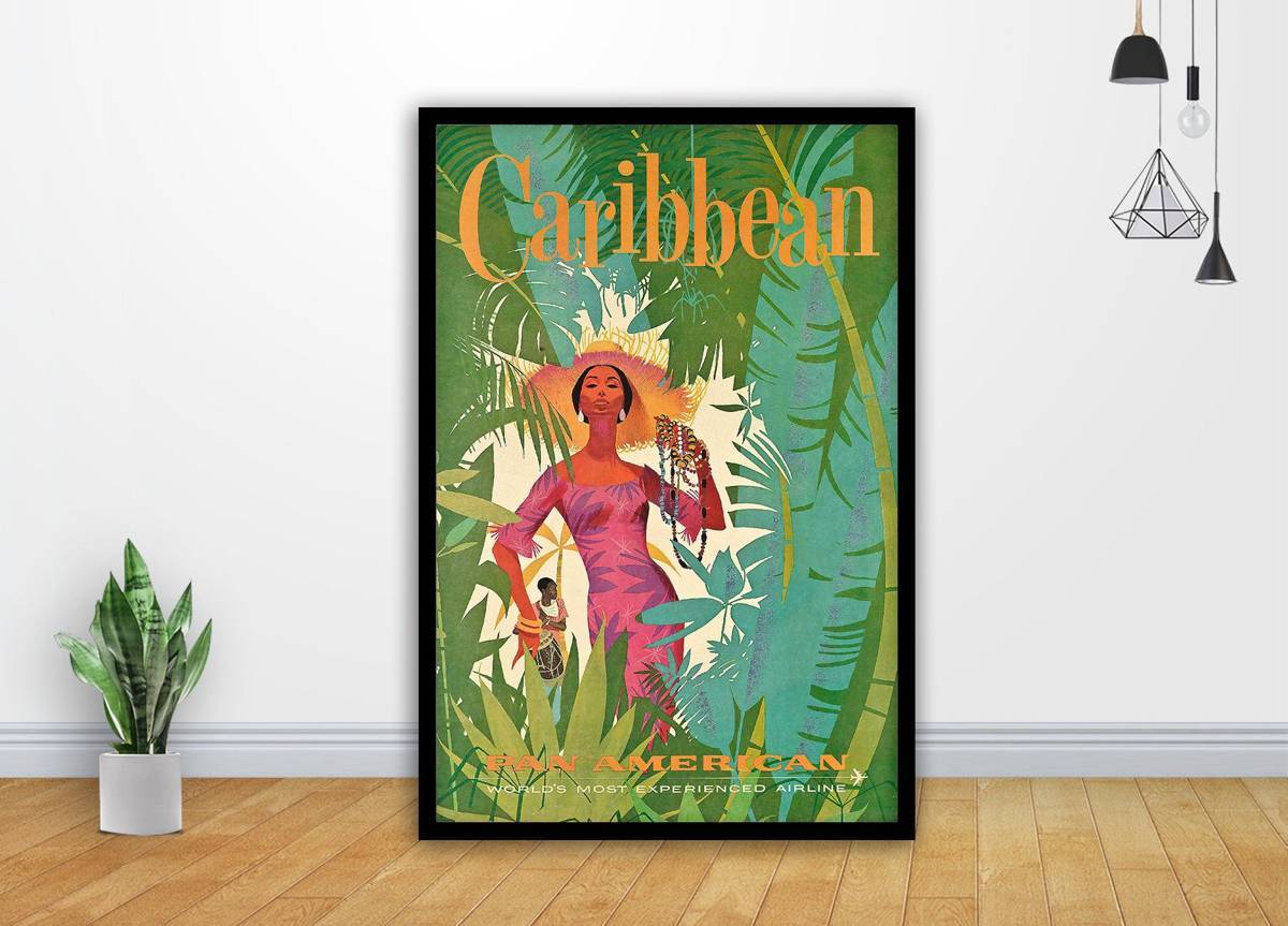Travel Painting Boac Carribean Green Art - Poster | Canvas Wall Art Print