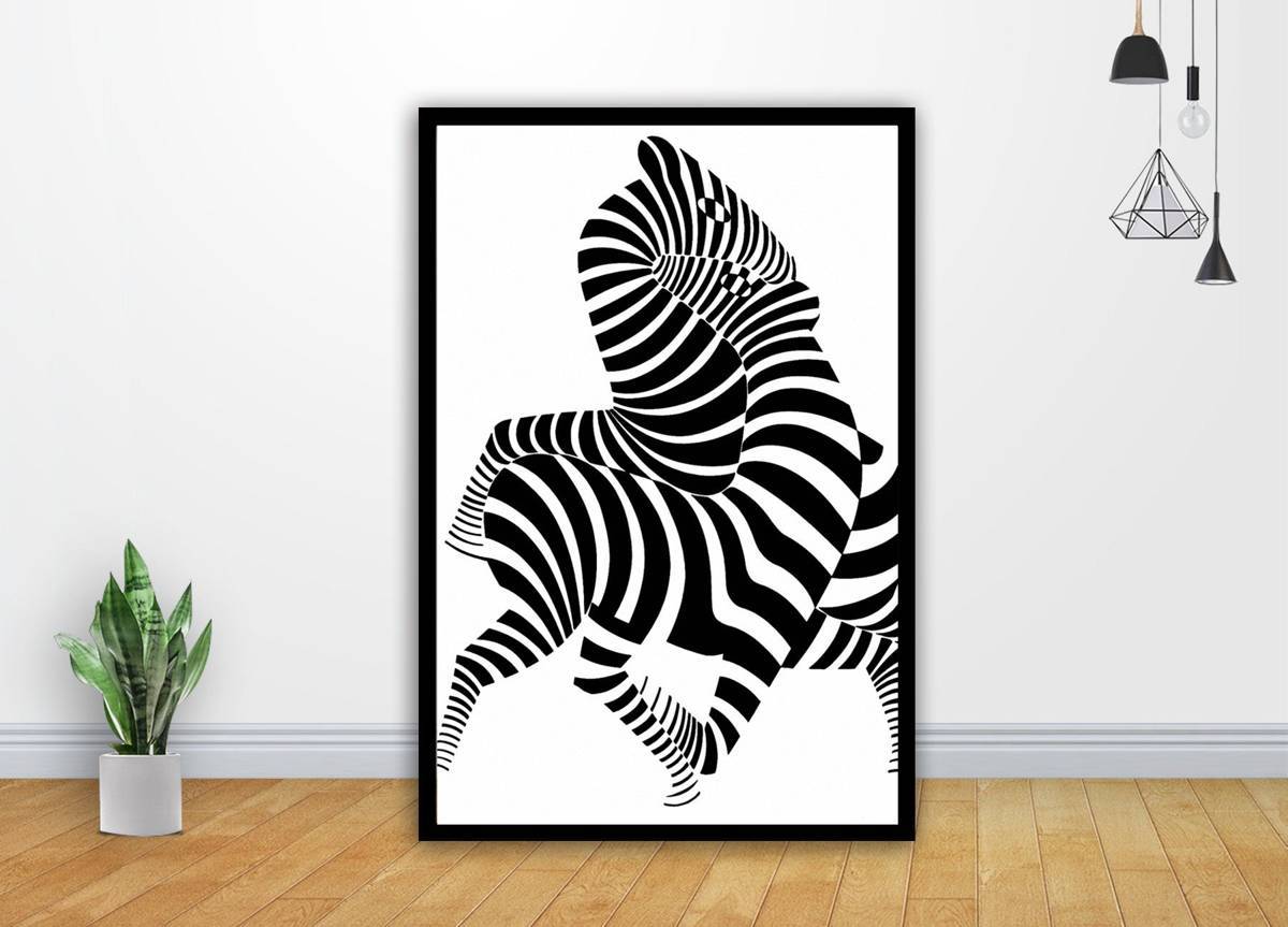 Zebra Victor Vasarely Vintage Art - Poster | Canvas Wall Art Print