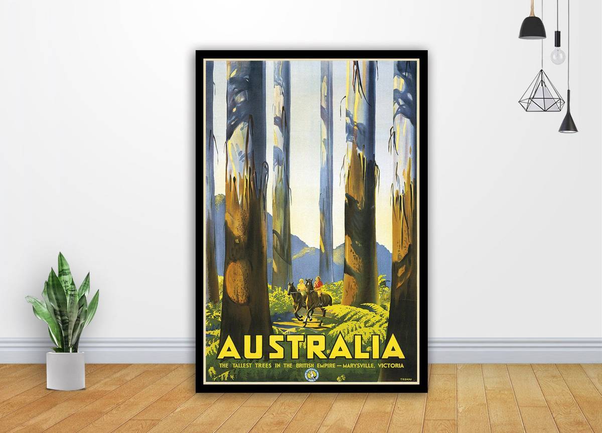Vintage Travel Painting Australia Victoria Tree Art - Poster | Canvas Wall Art Print
