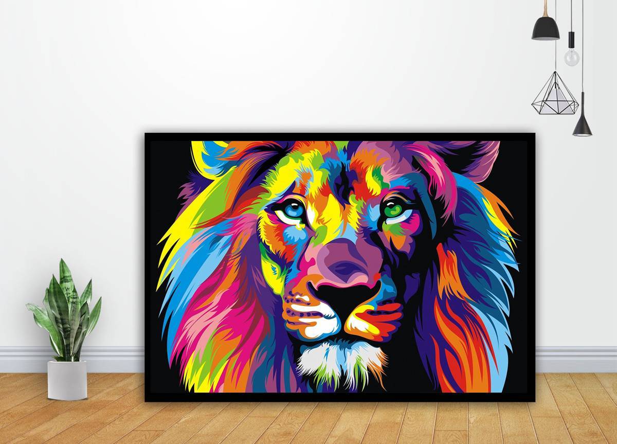 Banksy Street Rainbow Lion Art - Poster | Canvas Wall Art Print