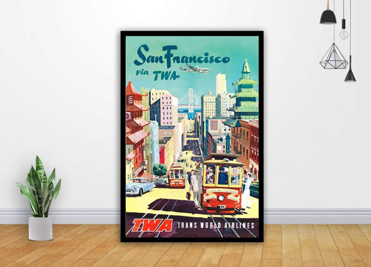 1950S ??An Francisco Via Twa??Vintage Style Art - Poster | Canvas Wall Art Print