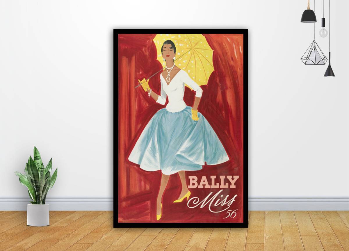 Bally Red Blue Yellow Painting Vintage Art - Poster | Canvas Wall Art Print