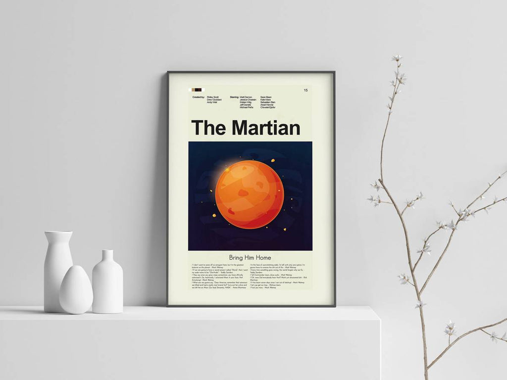 The Martian Mid-Century Modern Inspired Print - Poster | Canvas Wall Art Print